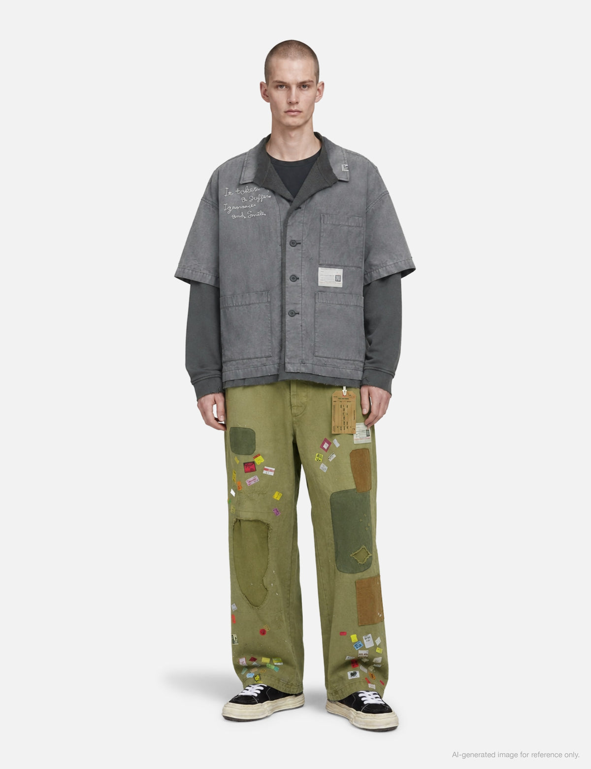 Maison Mihara Yasuhiro メゾン ミハラヤスヒロ 【本物保証】 シャツ ストリート系 メンズ Sweat Layered Work Shirt