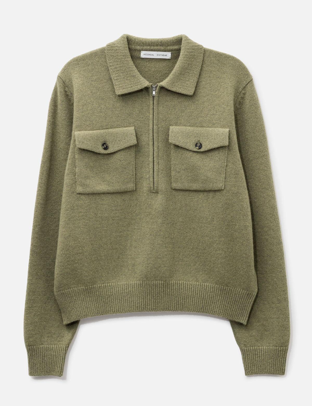 Moondal ムーンダ 【本物保証】 ニット ストリート系 ユニセックス Pocket Collar Knit In Khaki