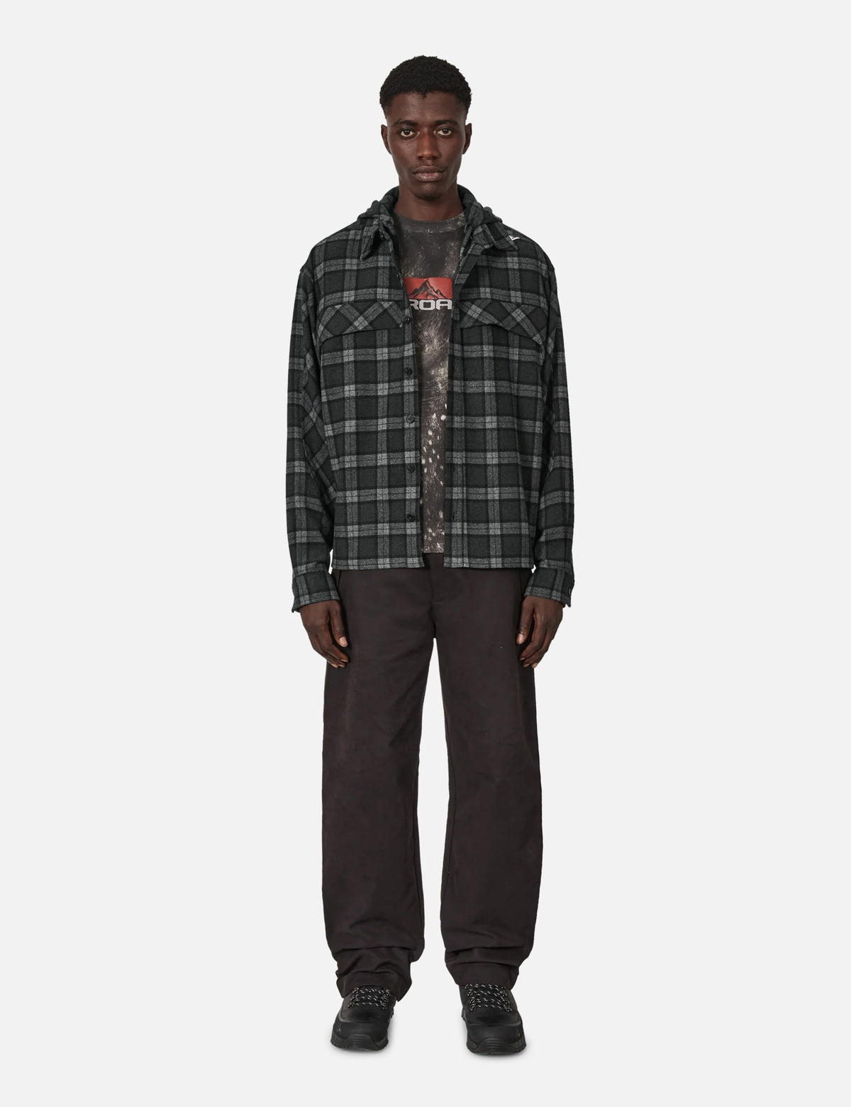 Roa ROA 【本物保証】 シャツ ストリート系 メンズ Logger Wool Check Long Sleeve Shirt