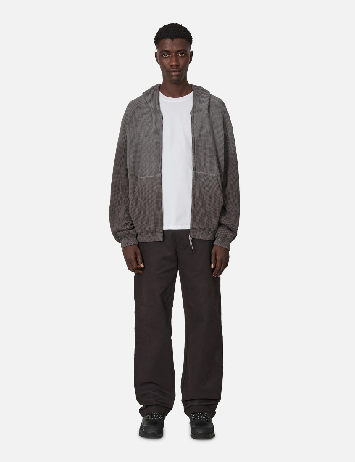 Roa ROA 【本物保証】 パーカー ストリート系 メンズ Bee Sun Faded Organic Waffle Zip Up Hoodie