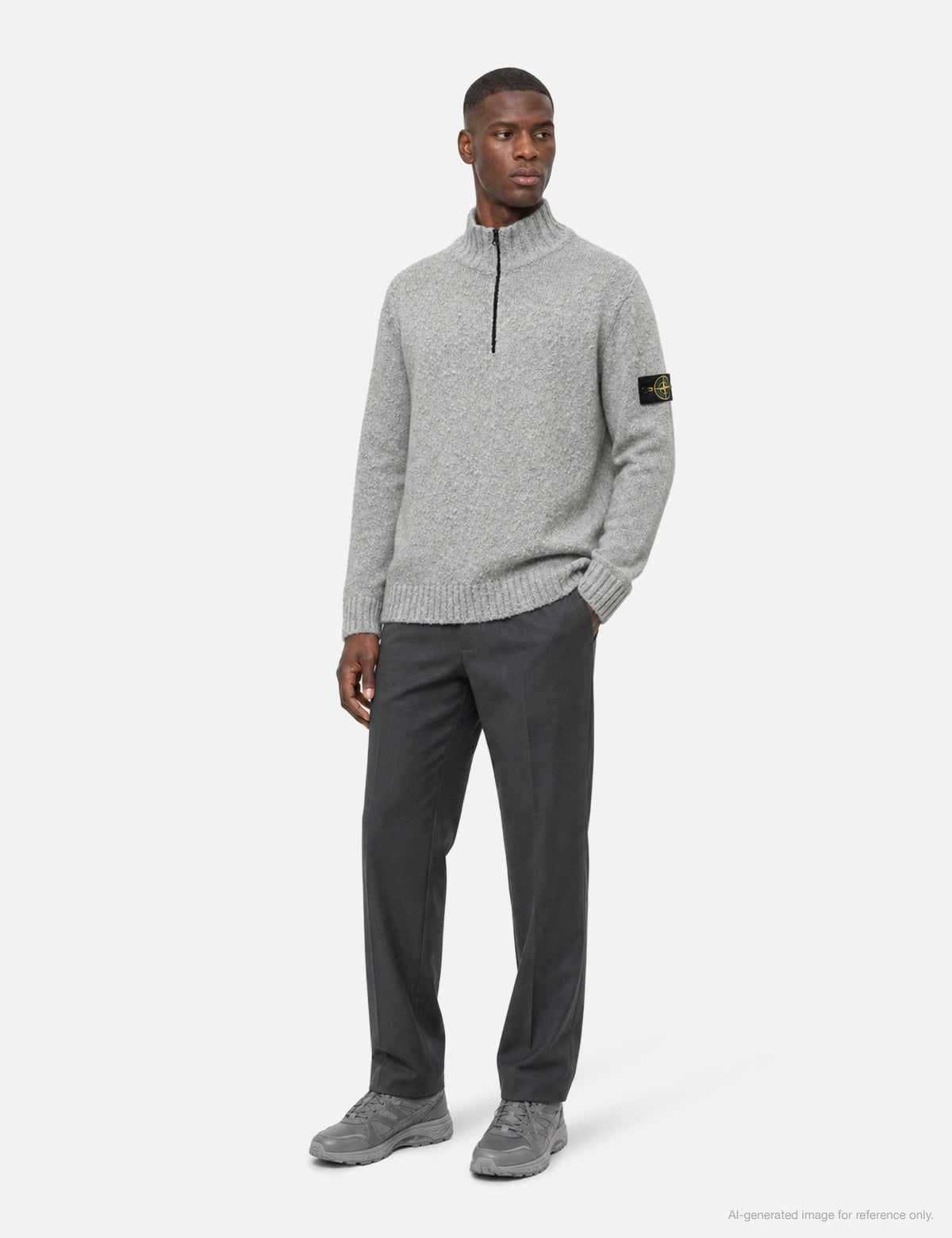 Stone Island ストーン アイランド 【本物保証】 セーター ストリート系 メンズ Speckled Wool Nylon Half-Zip Jumper