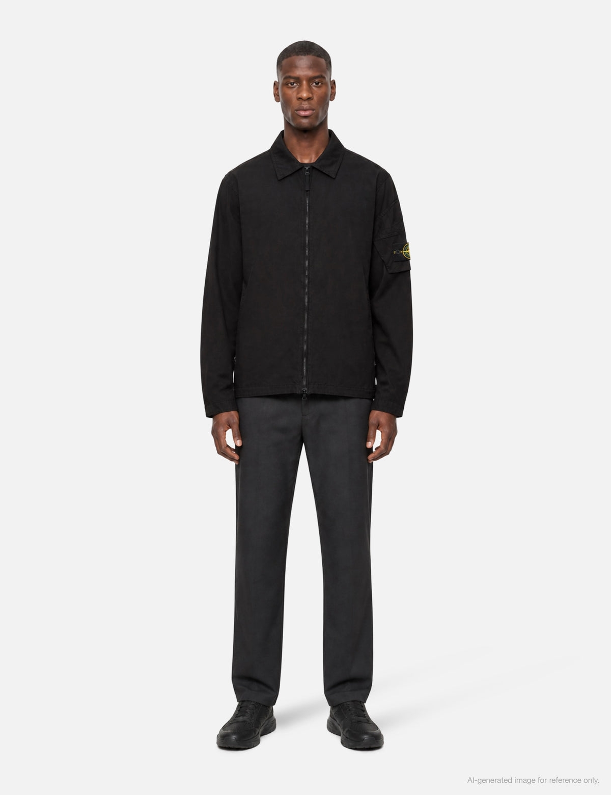 Stone Island ストーン アイランド 【本物保証】 シャツ ストリート系 メンズ Canvas Weave Arm Pocket Zip-Up Shirt