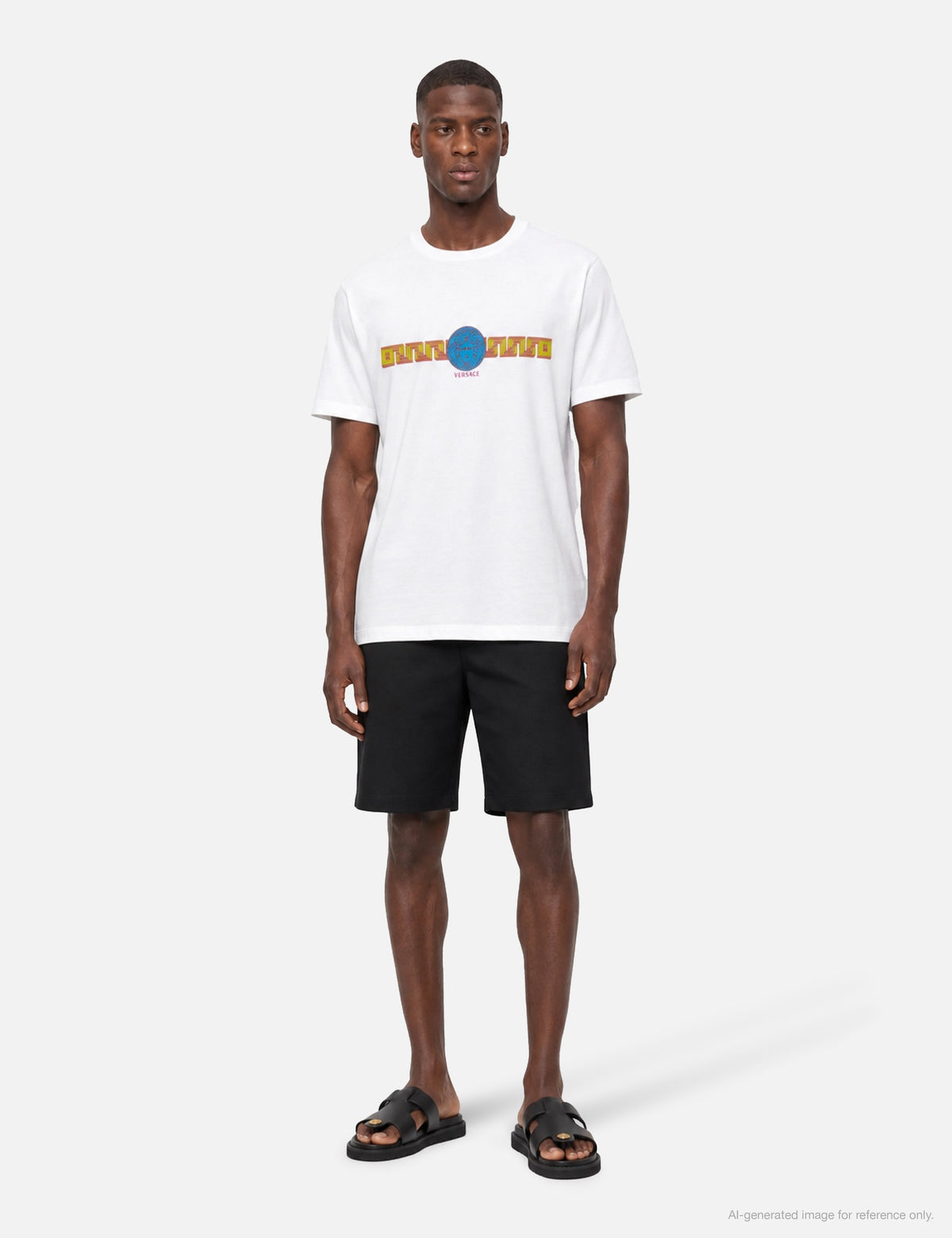 Versace ヴェルサーチェ 【本物保証】 Tシャツ ストリート系 ユニセックス Printed Cotton-Jersey Slim T-Shirt