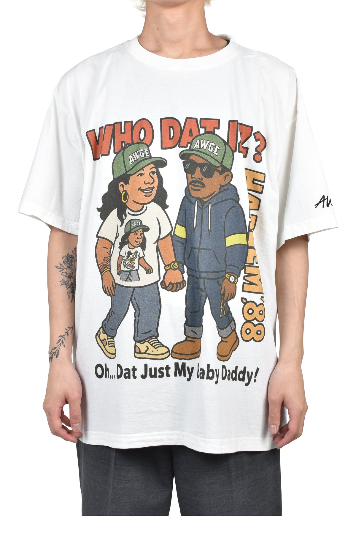 AWGE オーグ 【本物保証】 Tシャツ、ストリートスタイル、メンズ  AIRBRUSH TEE / WHT