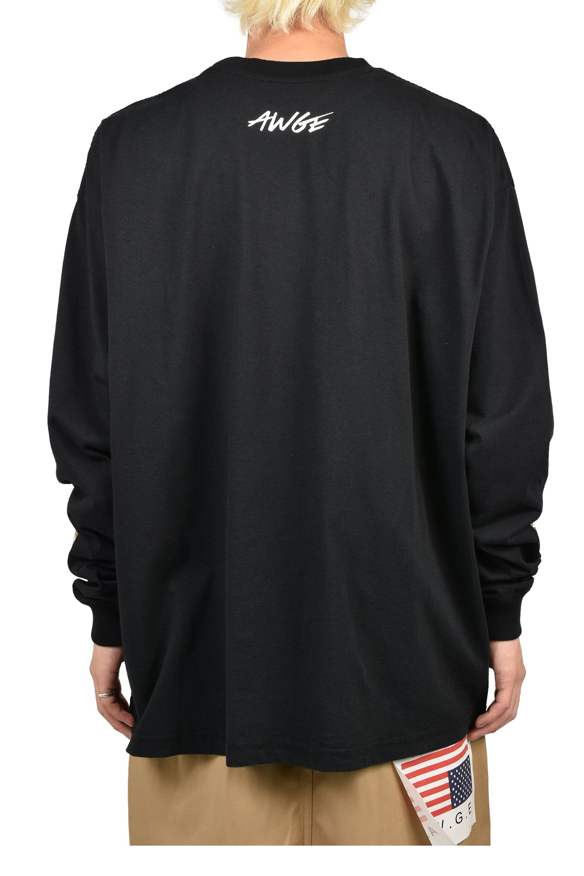 AWGE オーグ 【本物保証】 Tシャツ、ストリートスタイル、メンズ DRIP BLACK LONG SLEEVE / BLK