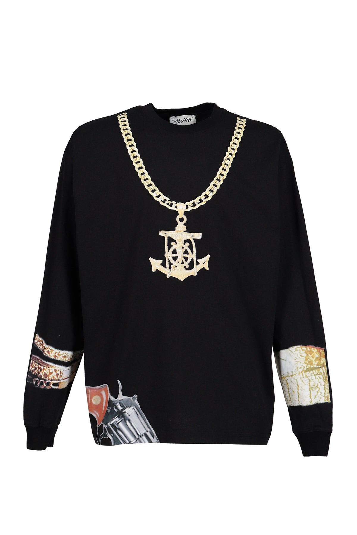 AWGE オーグ 【本物保証】 Tシャツ、ストリートスタイル、メンズ DRIP BLACK LONG SLEEVE / BLK