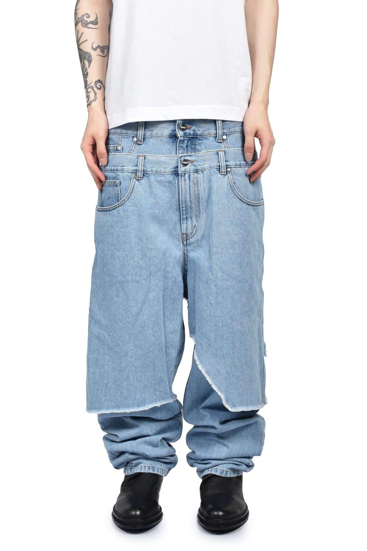 AWGE オーグ 【本物保証】 ジーンズ、ストリートスタイル、メンズ  DOUBLE LAYER DENIM / WASHED BLU
