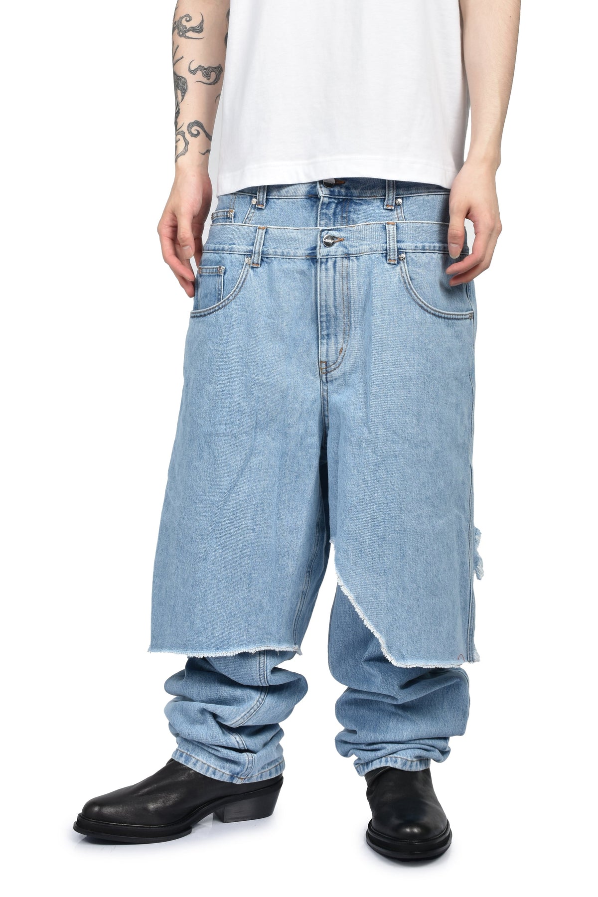 AWGE オーグ 【本物保証】 ジーンズ、ストリートスタイル、メンズ  DOUBLE LAYER DENIM / WASHED BLU