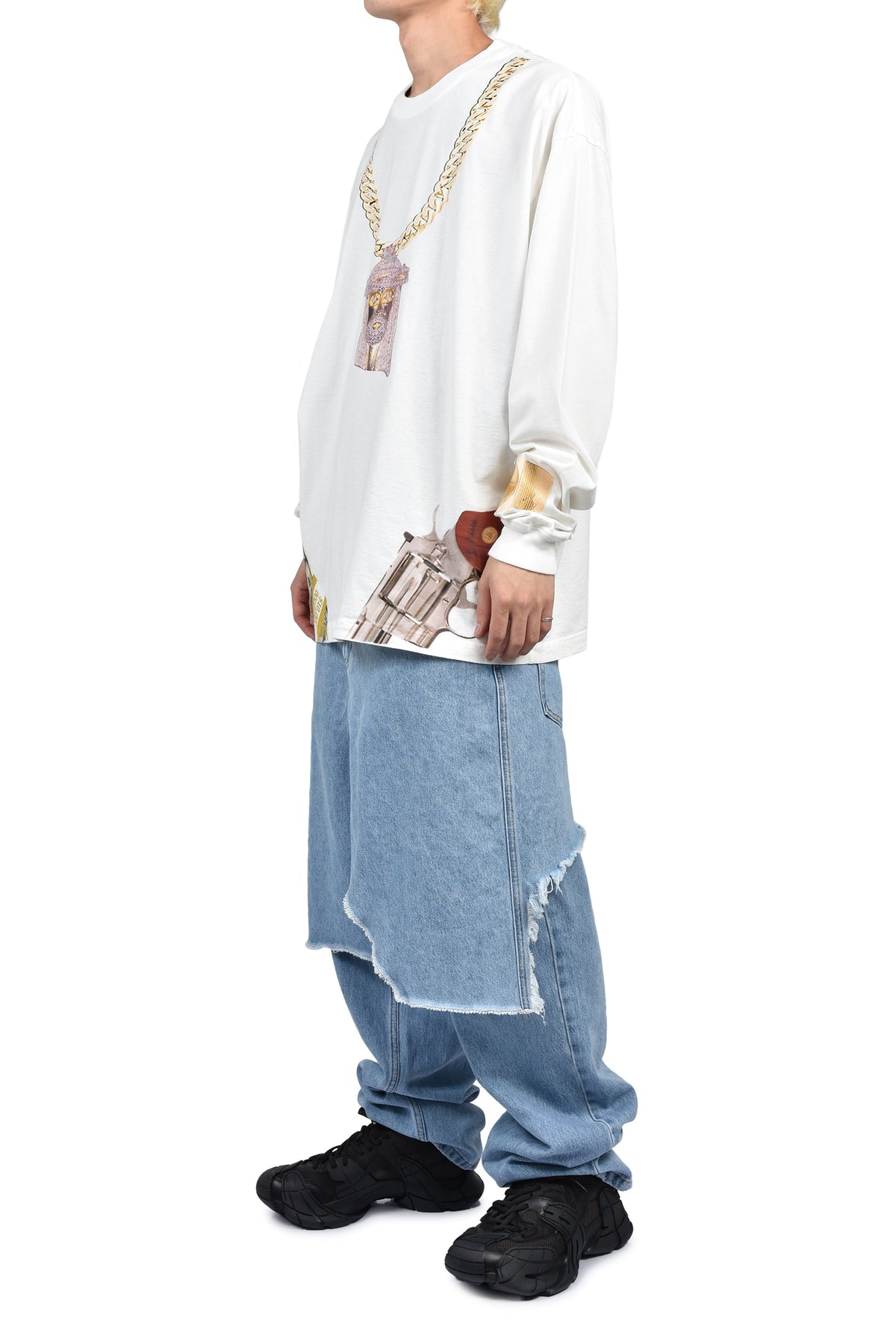 AWGE オーグ 【本物保証】 Tシャツ、ストリートスタイル、メンズ  JESUS CHAIN WHITE LONG SLEEVE / WHT