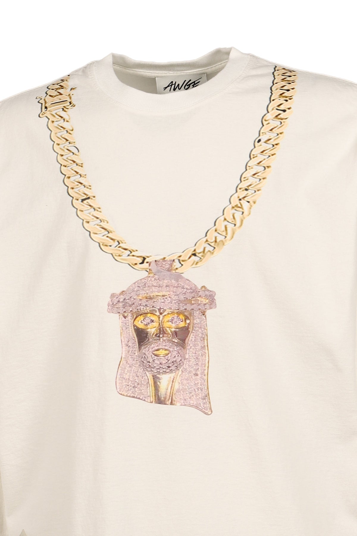 AWGE オーグ 【本物保証】 Tシャツ、ストリートスタイル、メンズ  JESUS CHAIN WHITE LONG SLEEVE / WHT
