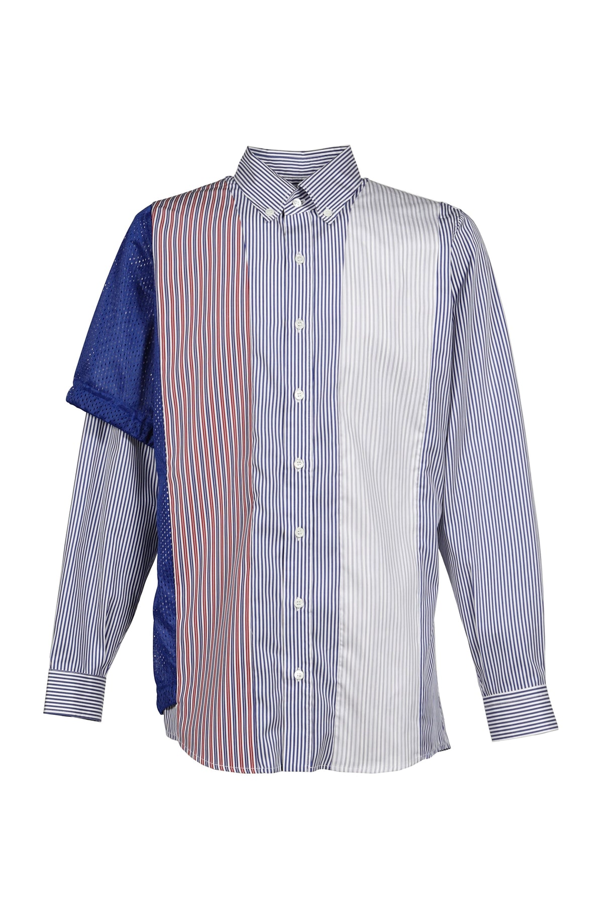 AWGE  オーグ 【本物保証】 シャツ、ストリートスタイル、メンズ MIX SHIRT // ALL UNIQUE! / WHT/BLU