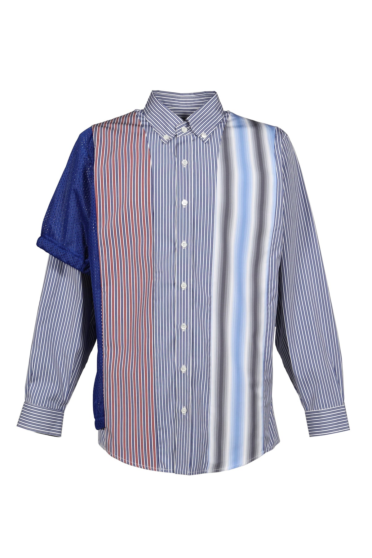 AWGE  オーグ 【本物保証】 シャツ、ストリートスタイル、メンズ MIX SHIRT // ALL UNIQUE! / WHT/BLU