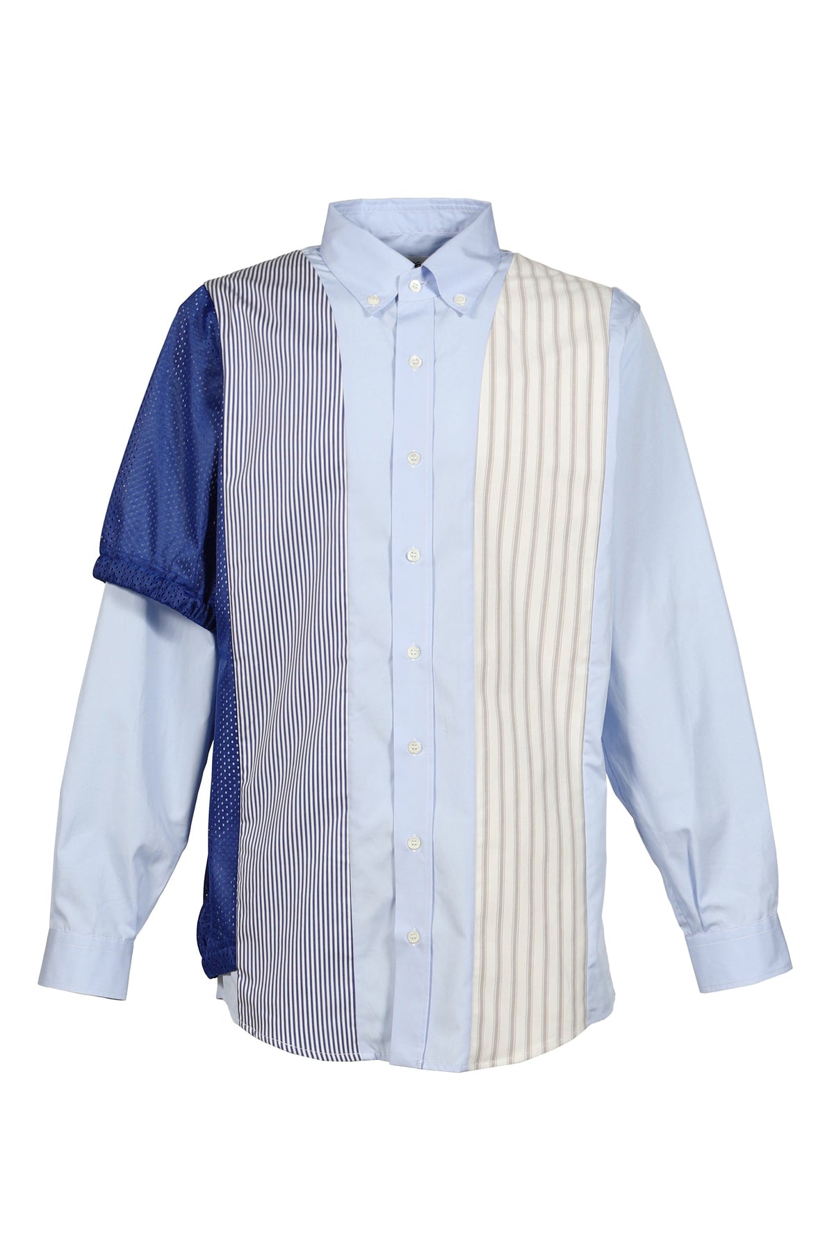 AWGE  オーグ 【本物保証】 シャツ、ストリートスタイル、メンズ MIX SHIRT // ALL UNIQUE! / WHT/BLU