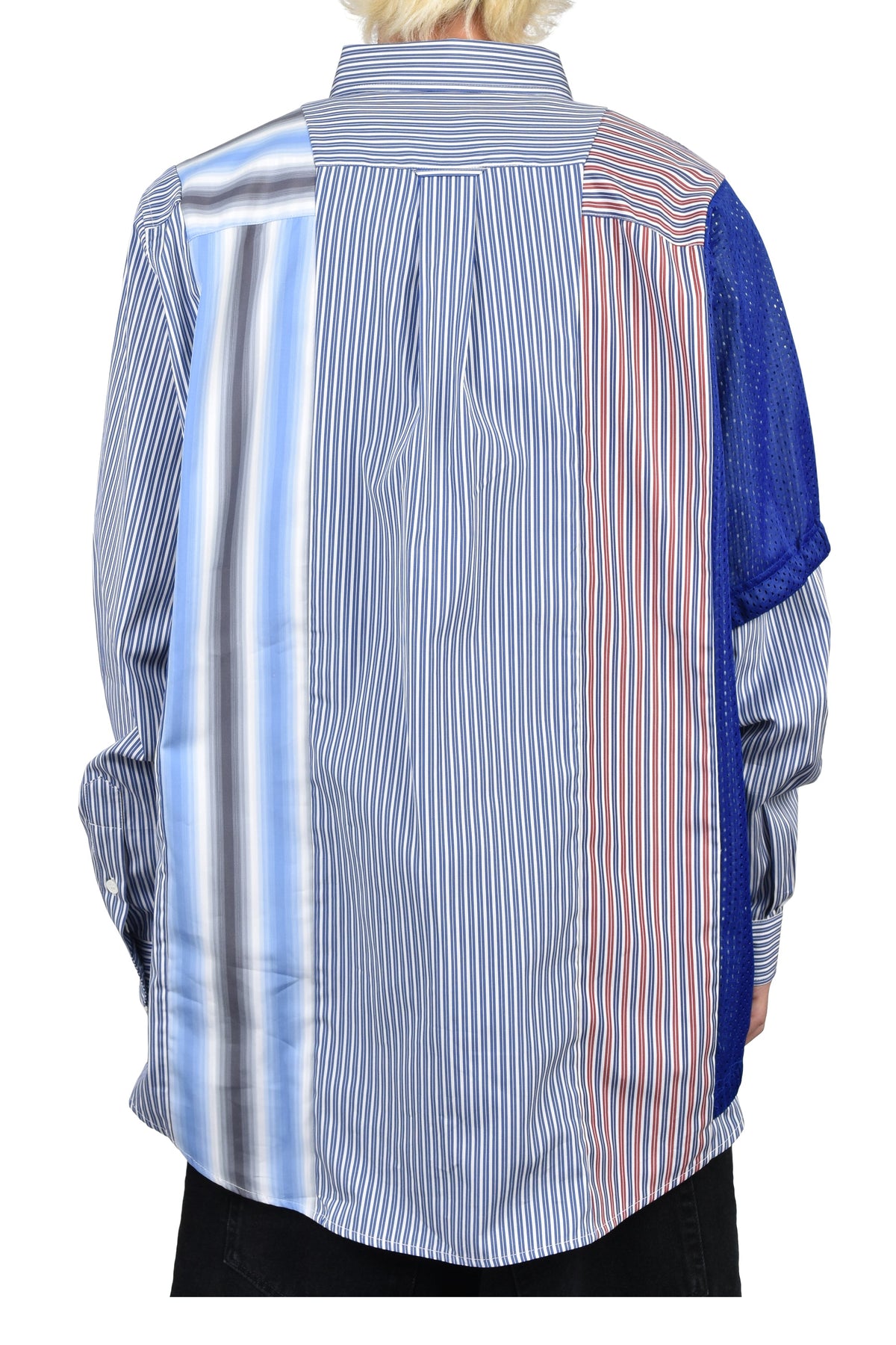 AWGE  オーグ 【本物保証】 シャツ、ストリートスタイル、メンズ MIX SHIRT // ALL UNIQUE! / WHT/BLU