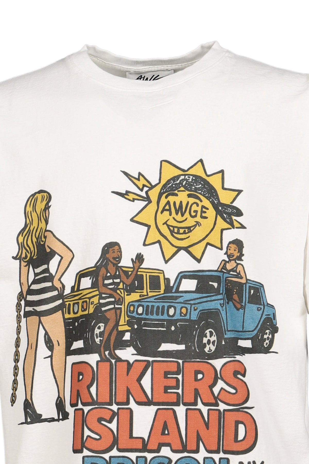 AWGE オーグ 【本物保証】 Tシャツ、ストリートスタイル、メンズ   RIKERS ISLAND TEE / WHT