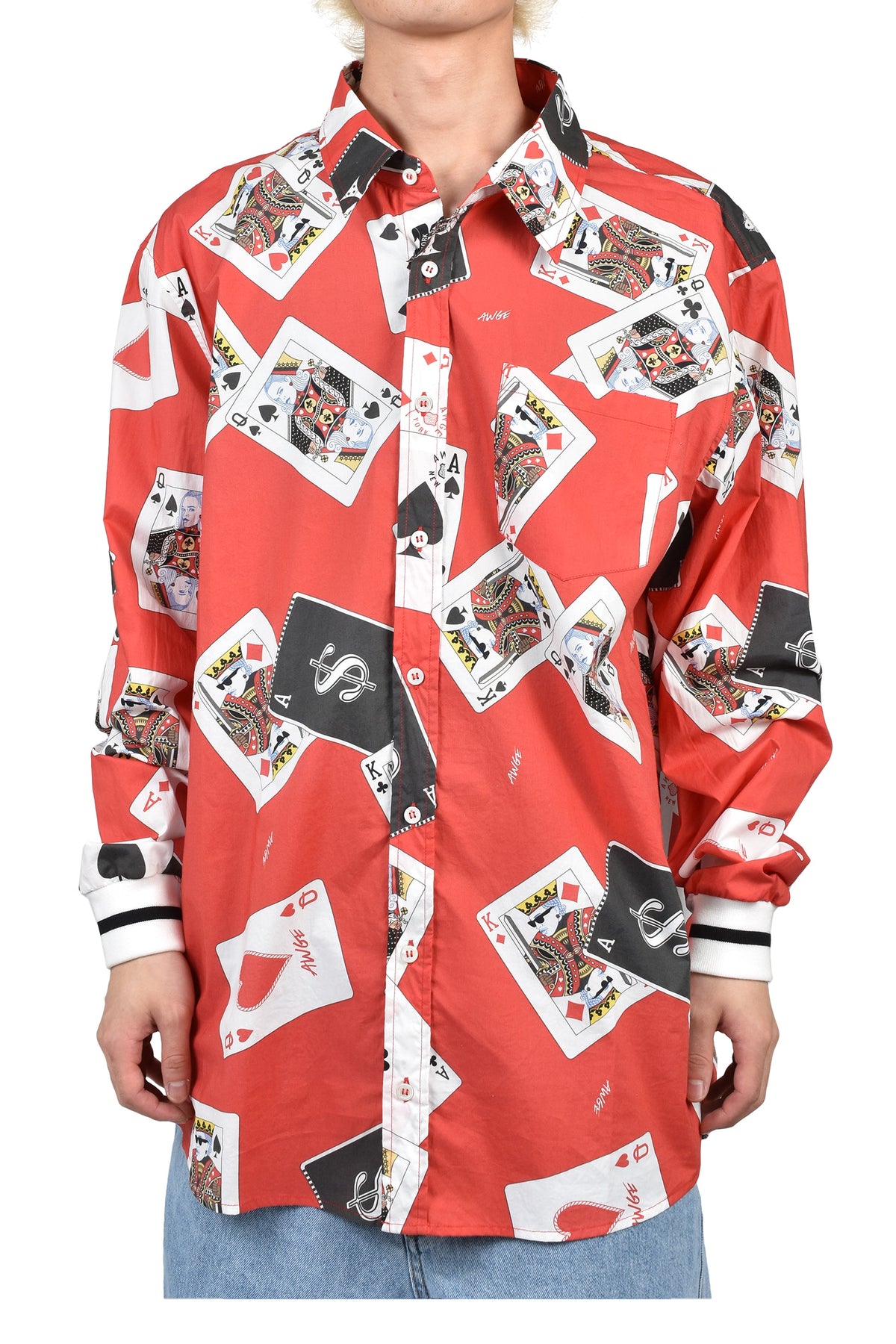 AWGE オーグ 【本物保証】 シャツ、ストリートスタイル、メンズ REGULAR SHIRT / RED