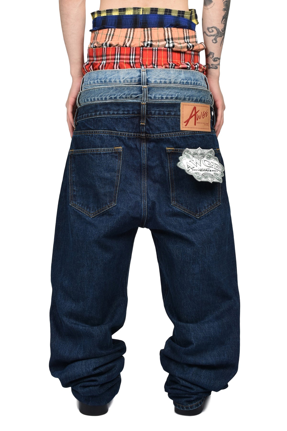 AWGE オーグ 【本物保証】 パンツ、ストリートスタイル、メンズ  STACKED DENIM / MULTI