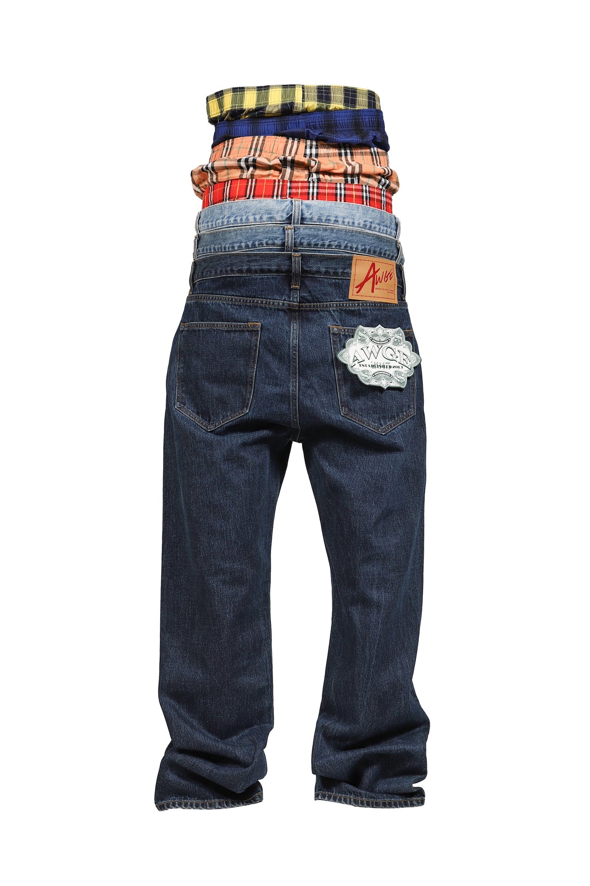 AWGE オーグ 【本物保証】 パンツ、ストリートスタイル、メンズ  STACKED DENIM / MULTI
