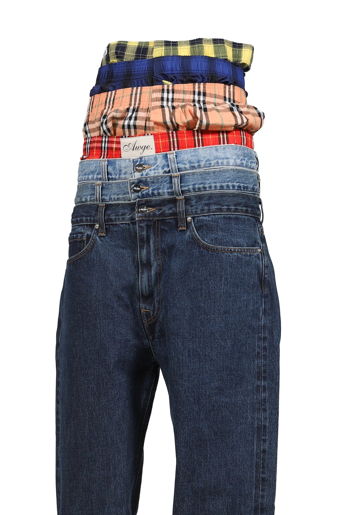 AWGE オーグ 【本物保証】 パンツ、ストリートスタイル、メンズ  STACKED DENIM / MULTI