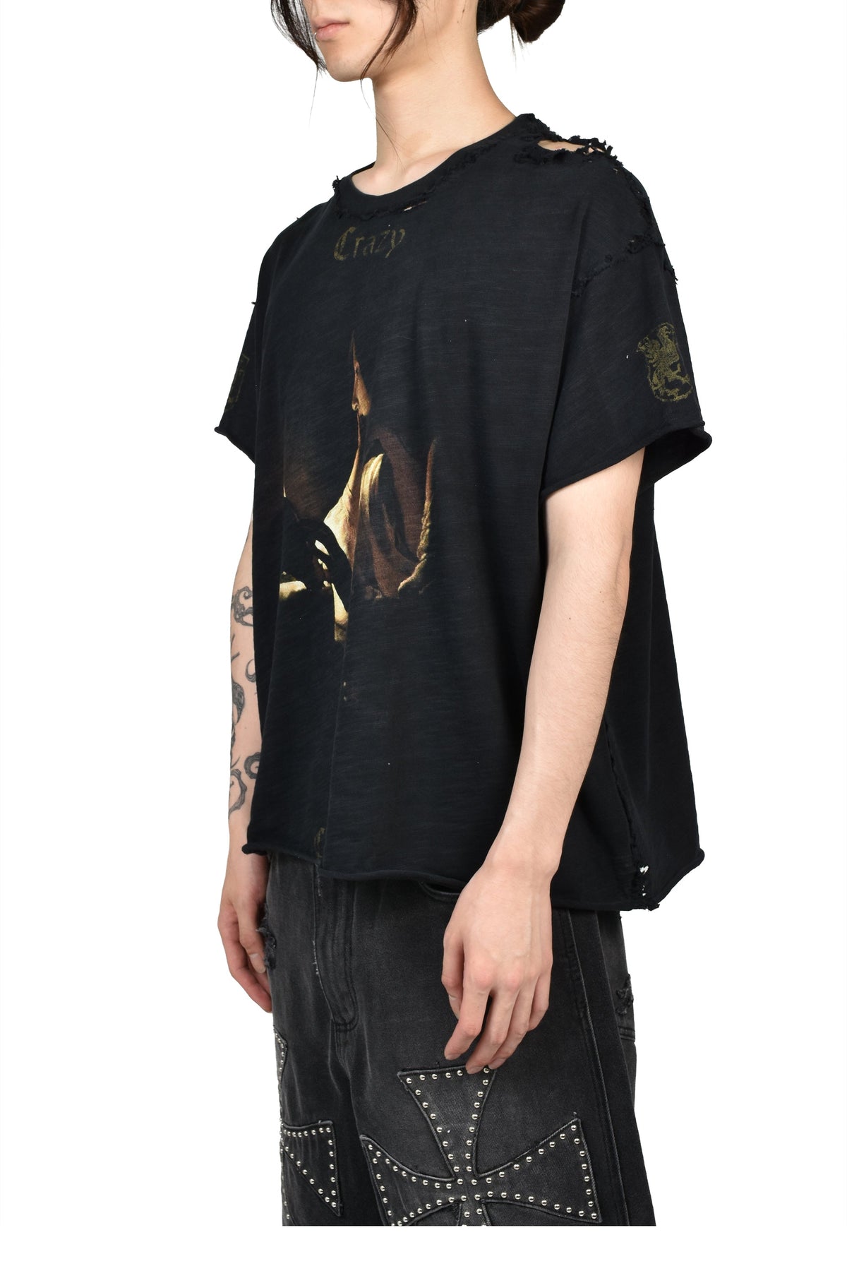 Crazy Clown LA クレイジー クラウン エルエー 【本物保証】 Tシャツ ストリート系 メンズ GEORGE DE LA TOUR T-SHIRT / Lv.2.5 / BLK