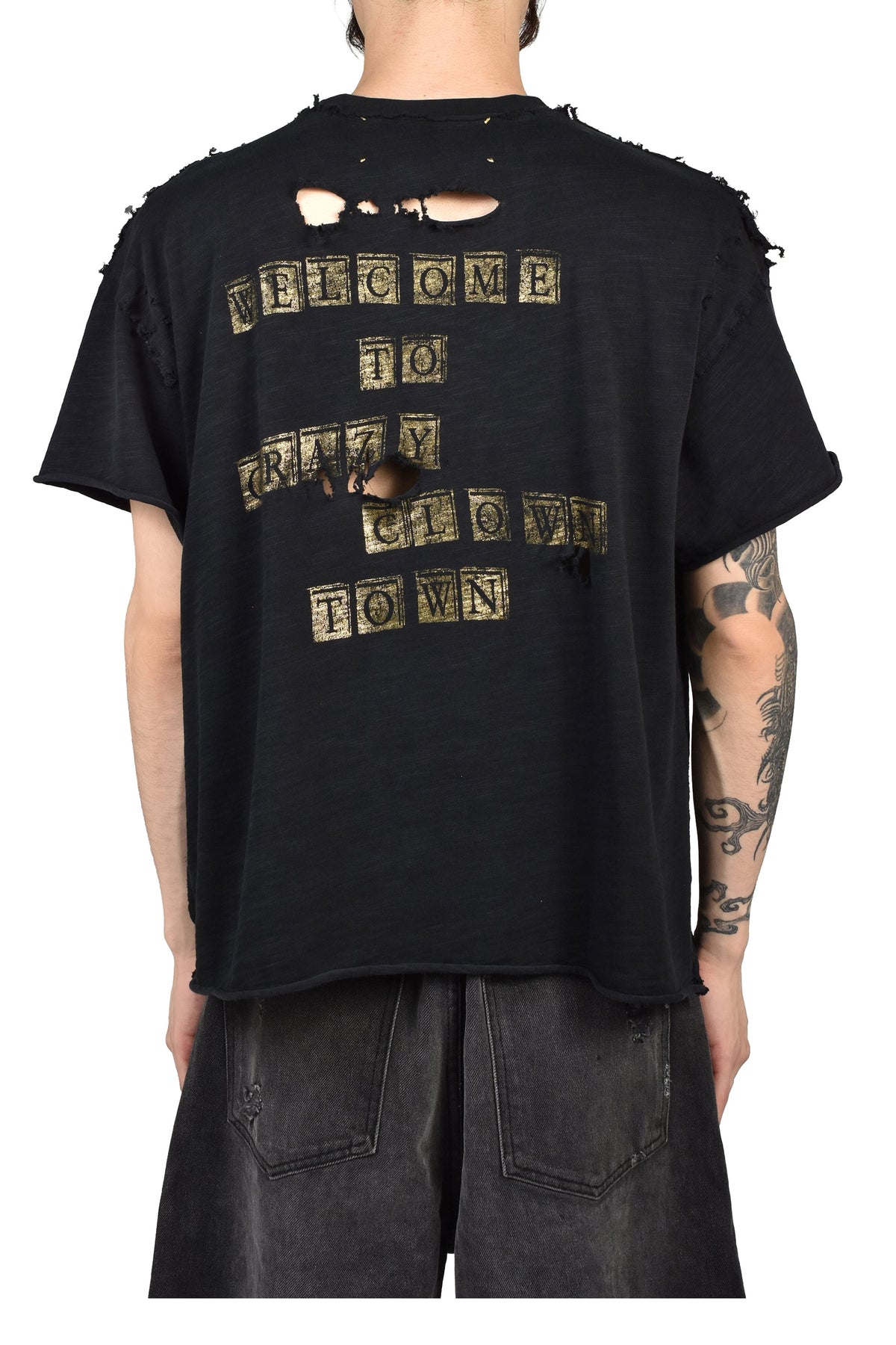 Crazy Clown LA クレイジー クラウン エルエー 【本物保証】 Tシャツ ストリート系 メンズ HOLLYWOOD ANTIQUE ASSEMBLAGE T-SHIRT / Lv.3 / BLK