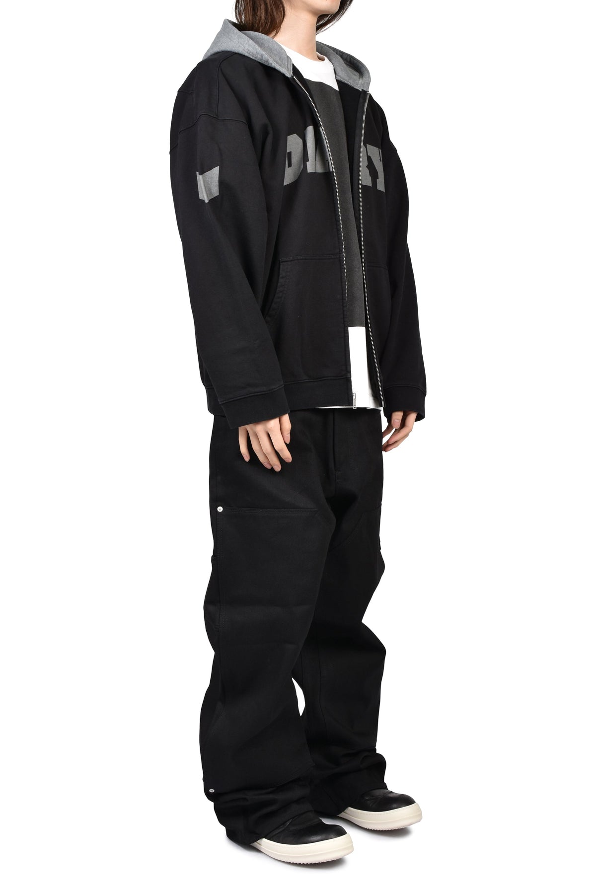 DIARY 1999 ダイアリー 1999【本物保証】 パーカー、ストリートスタイル、メンズ  ARCH LOGO ZIP HOODIE / BLK GRY