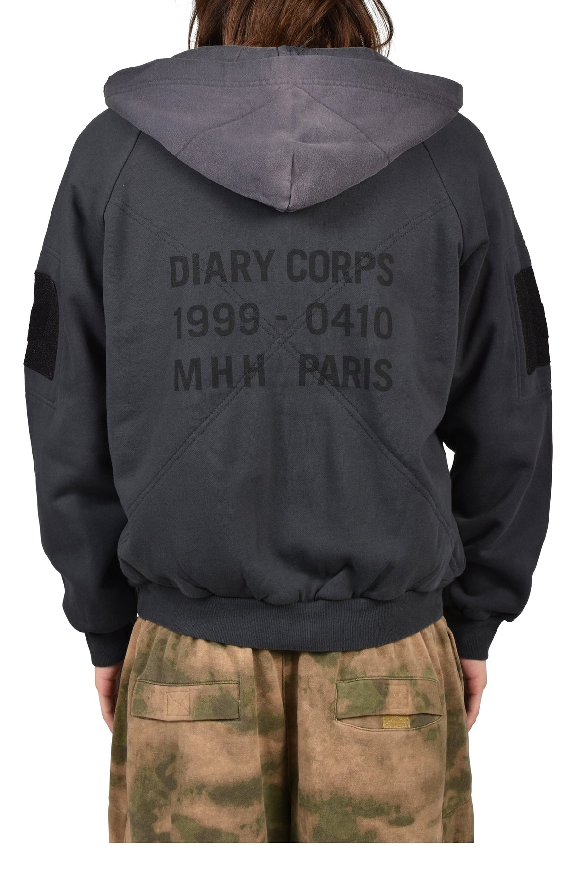 DIARY 1999 ダイアリー 1999【本物保証】 パーカー、ストリートスタイル、メンズ WAFFLE LINED HOODIE / BLK