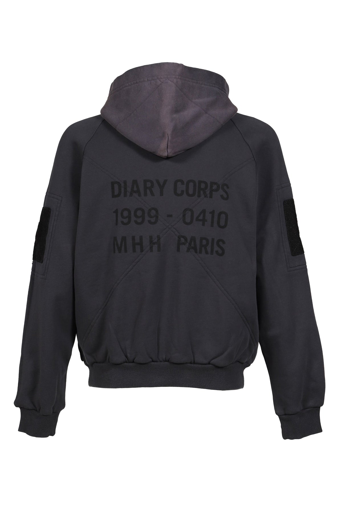 DIARY 1999 ダイアリー 1999【本物保証】 パーカー、ストリートスタイル、メンズ WAFFLE LINED HOODIE / BLK