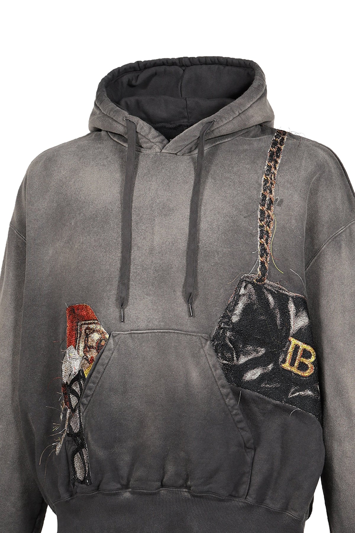 doublet ダブレット 【本物保証】 パーカー ストリート系 メンズ TROMPE L’OEIL EMBROIDERY HOODIE / BLK
