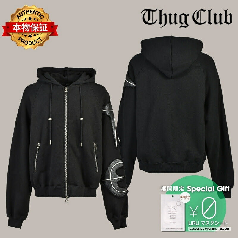 Thug Club サグクラブ 【本物保証】 パーカー、ストリートスタイル、メンズ NEW ROCK ZIP-UP HOODIE / BLK