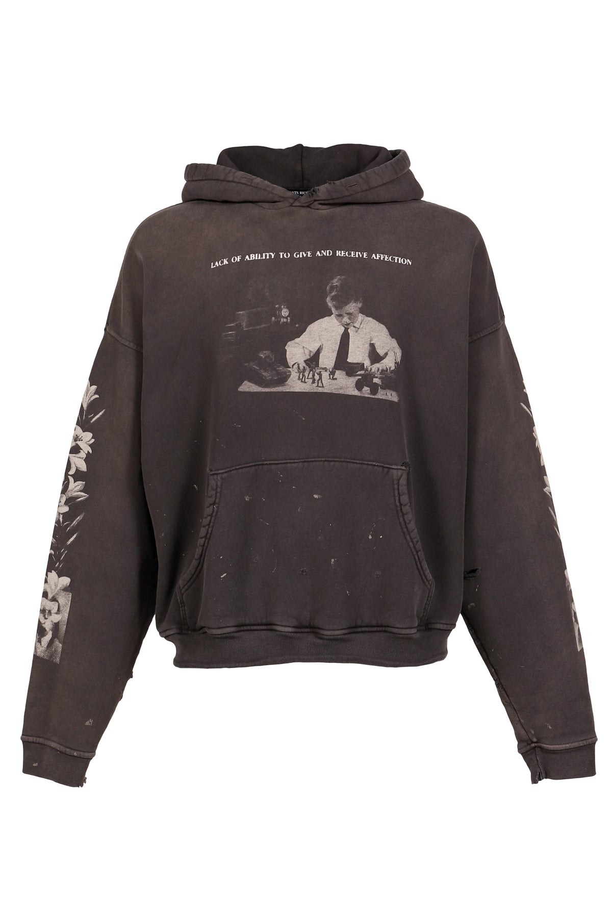 ENFANTS RICHES DEPRIMES アンファン リッシュ デプリメ【本物保証】 パーカー、ストリートスタイル、メンズ  HEAD AGAINST THE BARS HOODIE / WASHED BLK