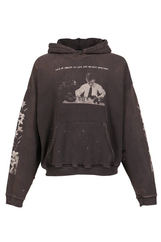 ENFANTS RICHES DEPRIMES アンファン リッシュ デプリメ【本物保証】 パーカー、ストリートスタイル、メンズ  HEAD AGAINST THE BARS HOODIE / WASHED BLK
