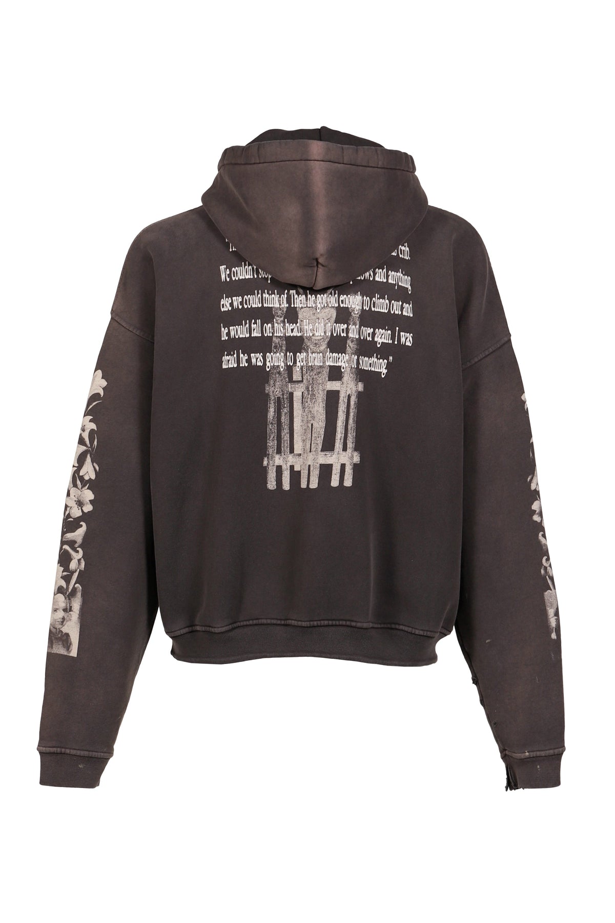 ENFANTS RICHES DEPRIMES アンファン リッシュ デプリメ【本物保証】 パーカー、ストリートスタイル、メンズ  HEAD AGAINST THE BARS HOODIE / WASHED BLK