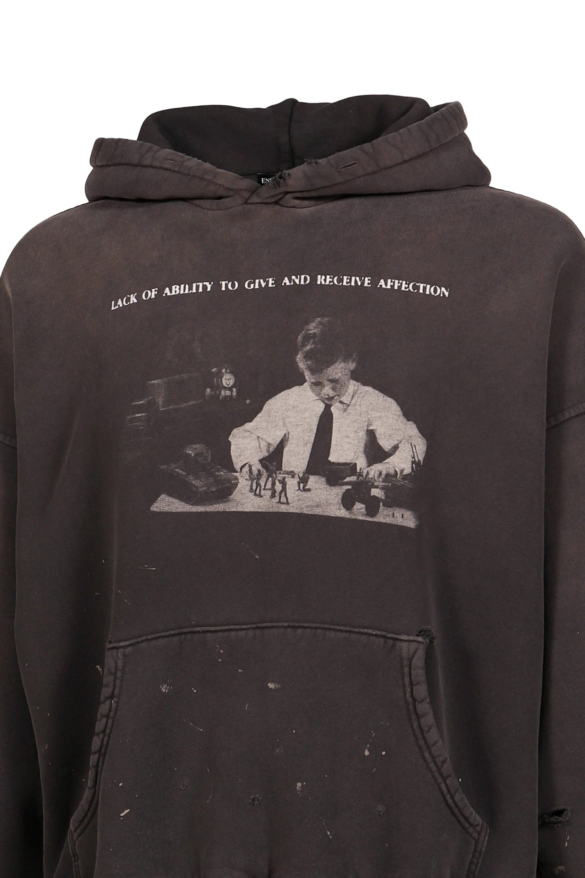 ENFANTS RICHES DEPRIMES アンファン リッシュ デプリメ【本物保証】 パーカー、ストリートスタイル、メンズ  HEAD AGAINST THE BARS HOODIE / WASHED BLK