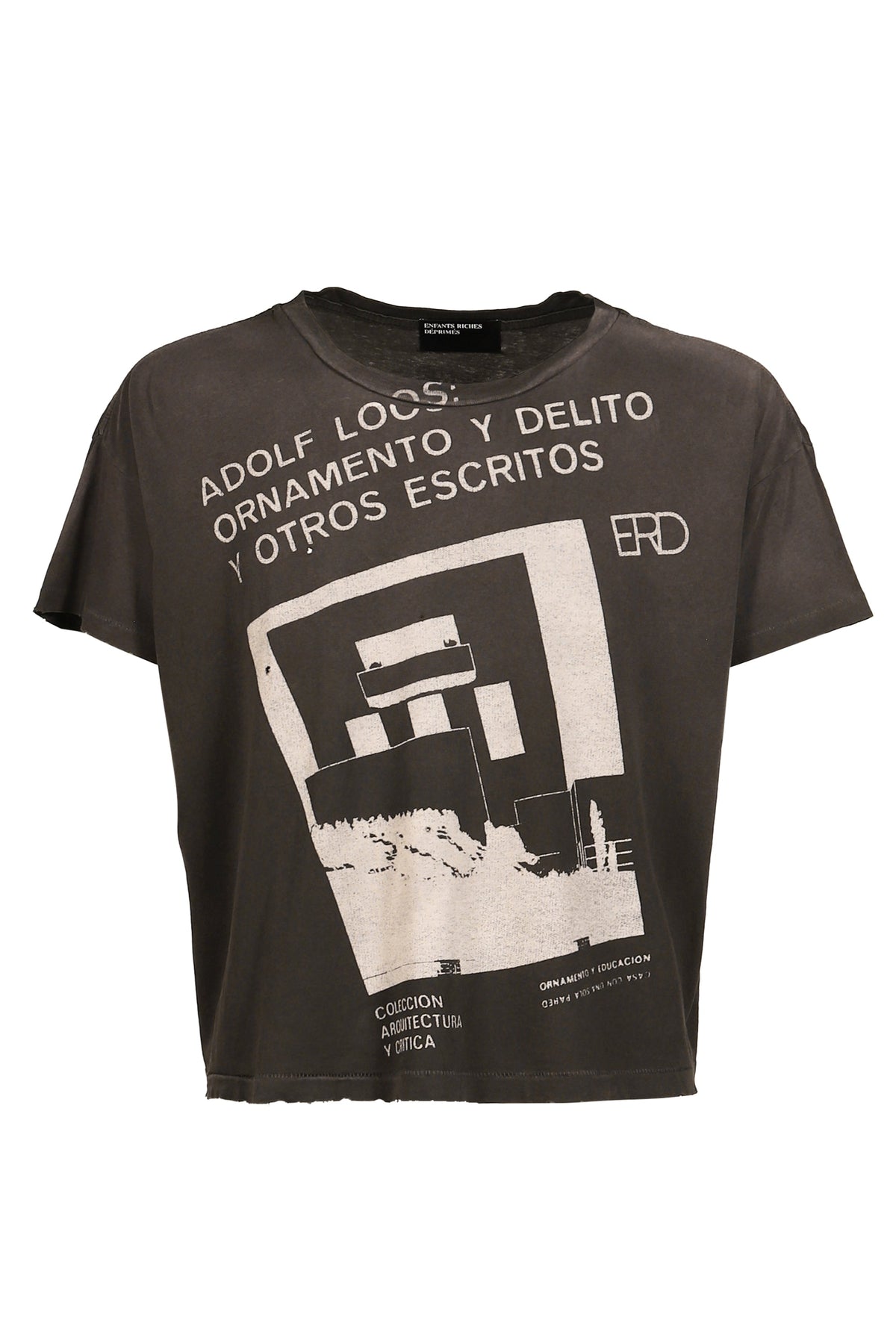 ENFANTS RICHES DEPRIMES  アンファン リッシュ デプリメ【本物保証】 Tシャツ、ストリートスタイル、メンズ ADOLF LOOS T-SHIRT / WASHED BLK