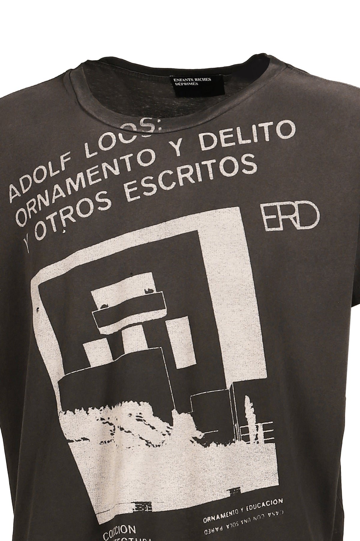 ENFANTS RICHES DEPRIMES  アンファン リッシュ デプリメ【本物保証】 Tシャツ、ストリートスタイル、メンズ ADOLF LOOS T-SHIRT / WASHED BLK