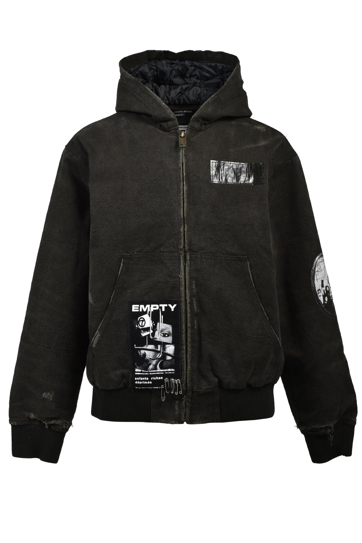 ENFANTS RICHES DEPRIMES 裕福で鬱を抱える子供たち 【本物保証】 パーカー ストリート系 メンズ WAR STARTED HOODED WORK JACKET / CRUST BLK