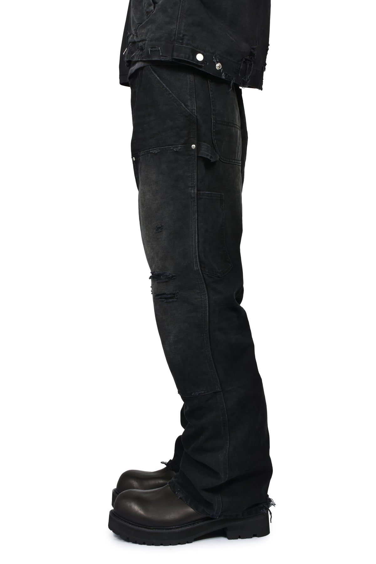 FILTH フィルス 【本物保証】 パンツ ストリート系 メンズ DIRTY DOUBLE KNEE FLARE / FADED BLK