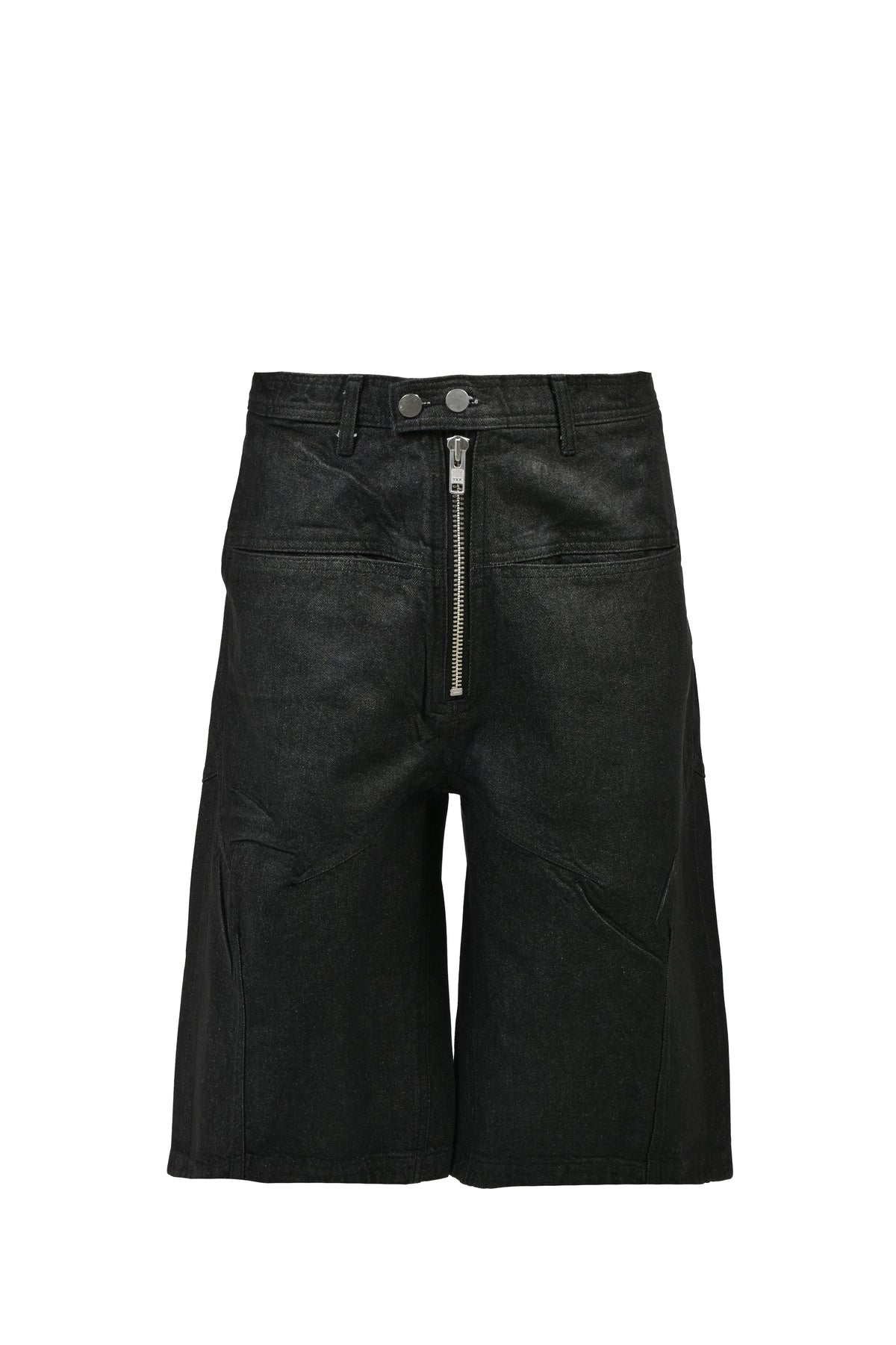 FILTH 汚物【本物保証】 ジャケット、ストリートスタイル、メンズ FRONT ZIP SHORTS / WAXED BLK