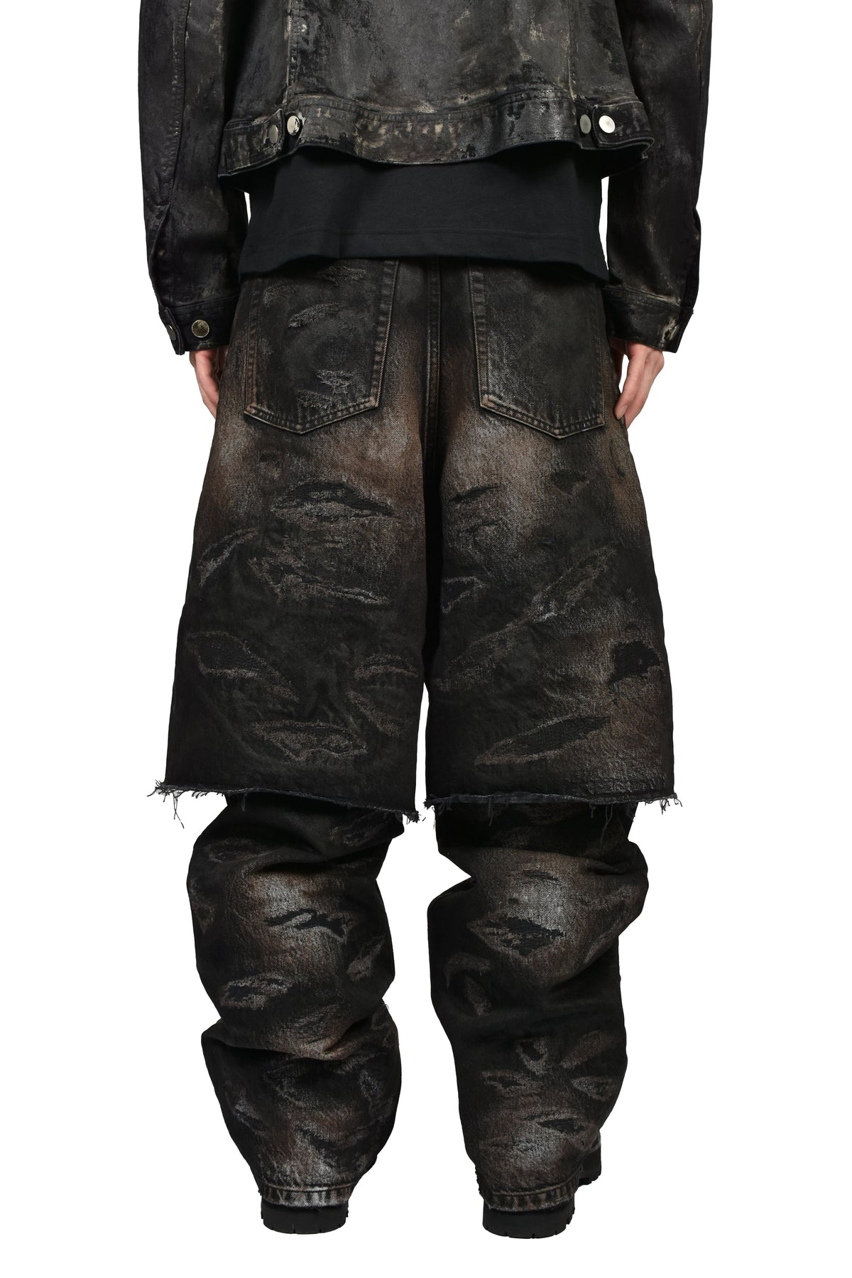 FILTH 汚物【本物保証】 ジャケット、ストリートスタイル、メンズ LAYERED BORO JEAN / BLK BRW
