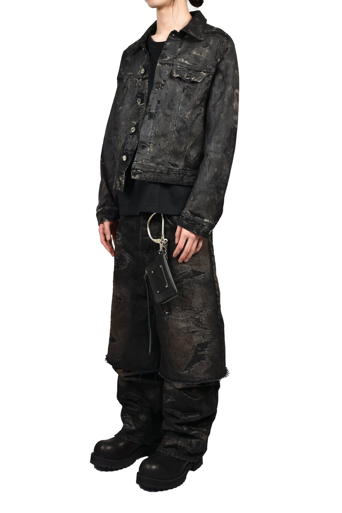 FILTH 汚物【本物保証】 ジャケット、ストリートスタイル、メンズ LAYERED BORO JEAN / BLK BRW