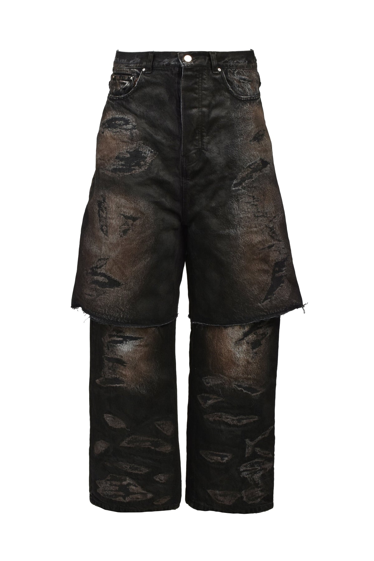 FILTH 汚物【本物保証】 ジャケット、ストリートスタイル、メンズ LAYERED BORO JEAN / BLK BRW