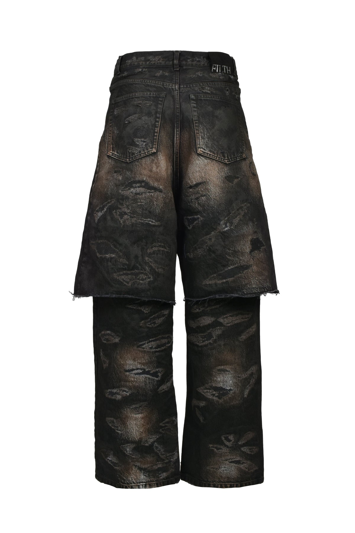 FILTH 汚物【本物保証】 ジャケット、ストリートスタイル、メンズ LAYERED BORO JEAN / BLK BRW
