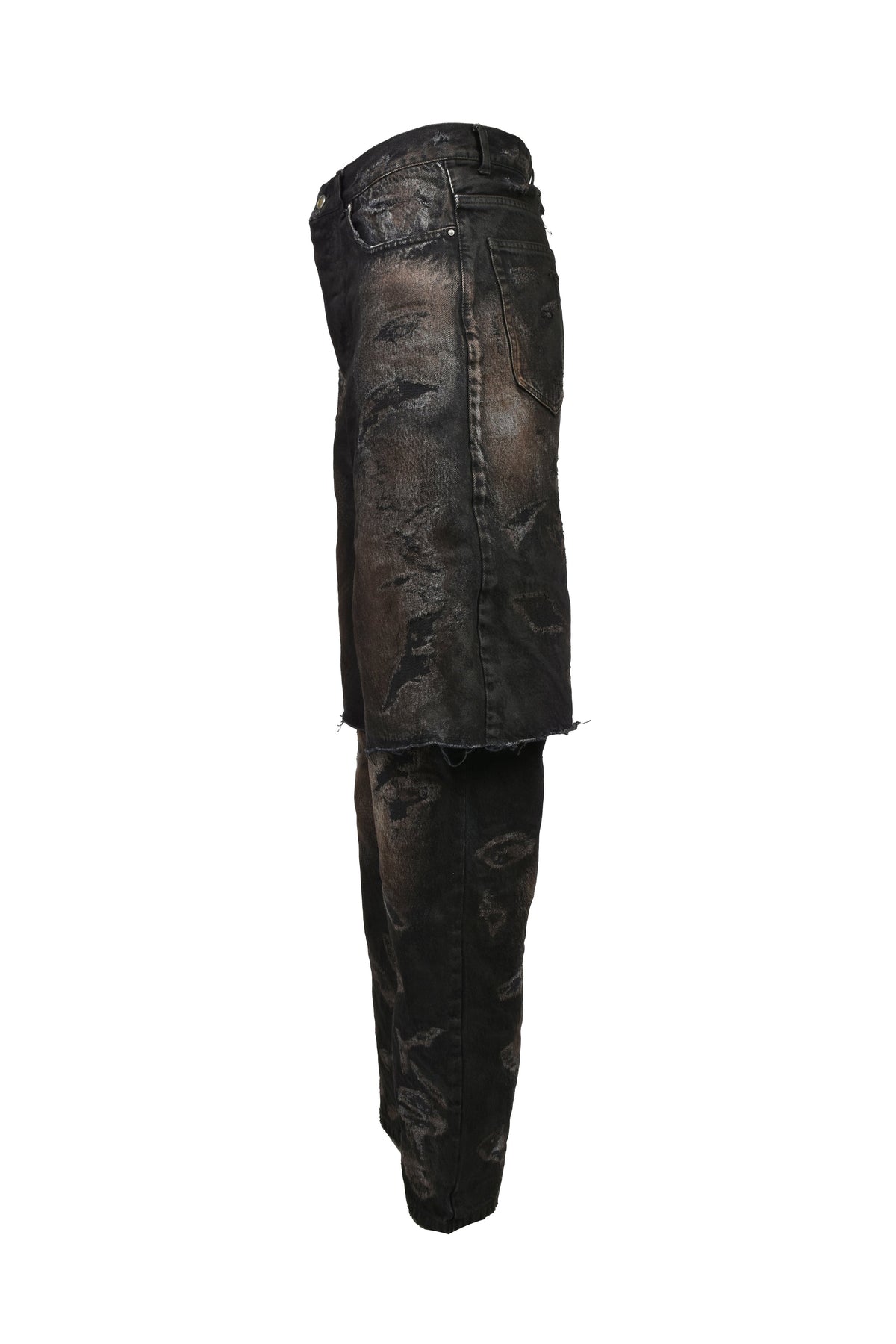 FILTH 汚物【本物保証】 ジャケット、ストリートスタイル、メンズ LAYERED BORO JEAN / BLK BRW