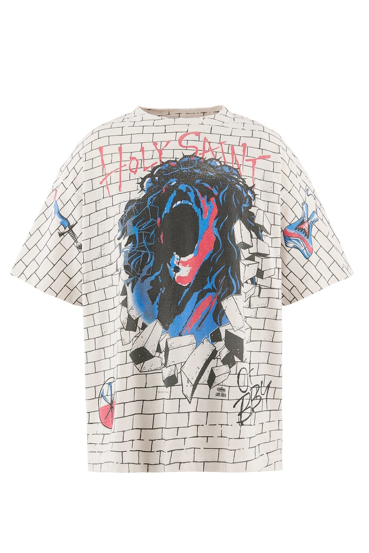 Saint Michael セントマイケル  【本物保証】Tシャツ、ストリートスタイル、メンズ  SS T-SHIRT/HOLY SAINT