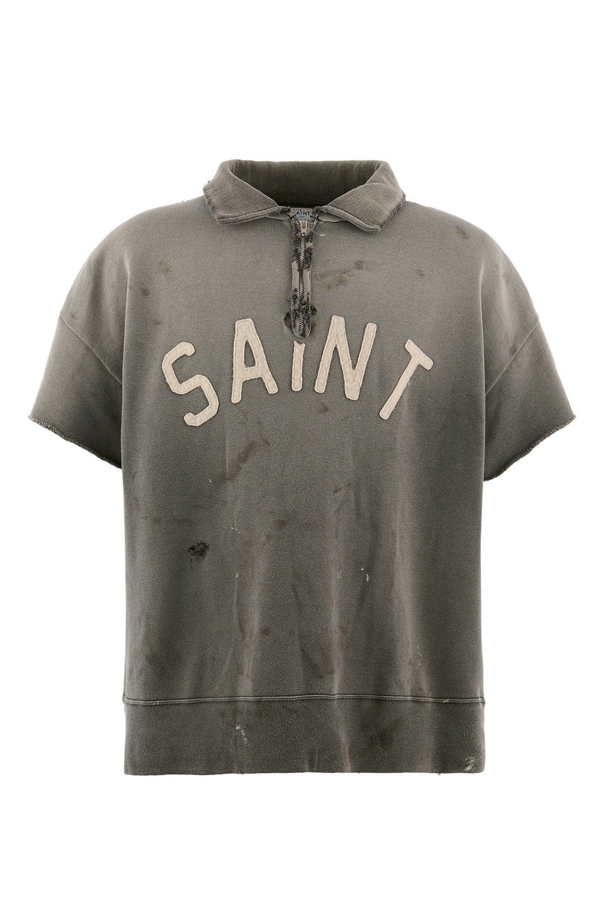 Saint Michael セントマイケル  【本物保証】トレーナー、ストリートスタイル、メンズ SS HALF ZIP SWEAT/SAINT