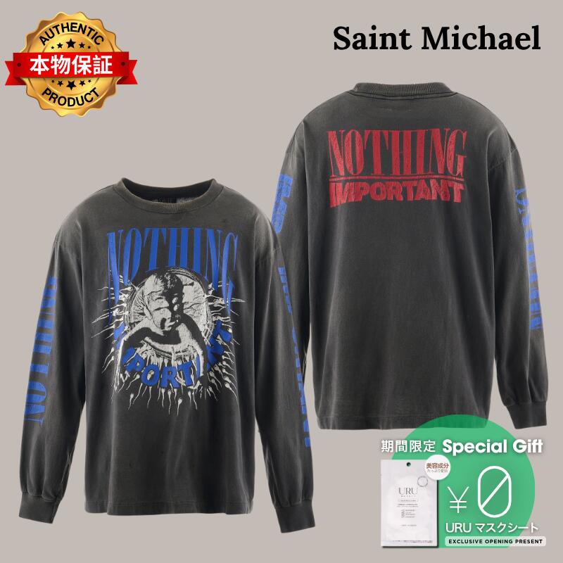 Saint Michael セントマイケル  【本物保証】Tシャツ、ストリートスタイル、メンズ KK_LS TEE/NOTHING IMP