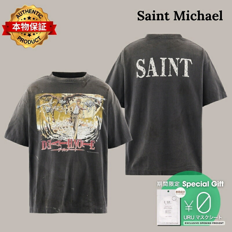 Saint Michael セントマイケル  【本物保証】Tシャツ、ストリートスタイル、メンズ DN_SS T-SHIRT/DETH NOTE