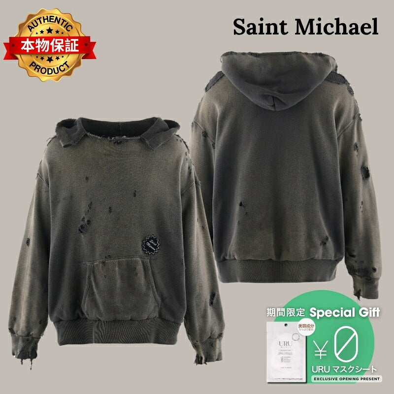 Saint Michael セントマイケル  【本物保証】パーカー、ストリートスタイル、メンズ HOODIE/DBL FACE