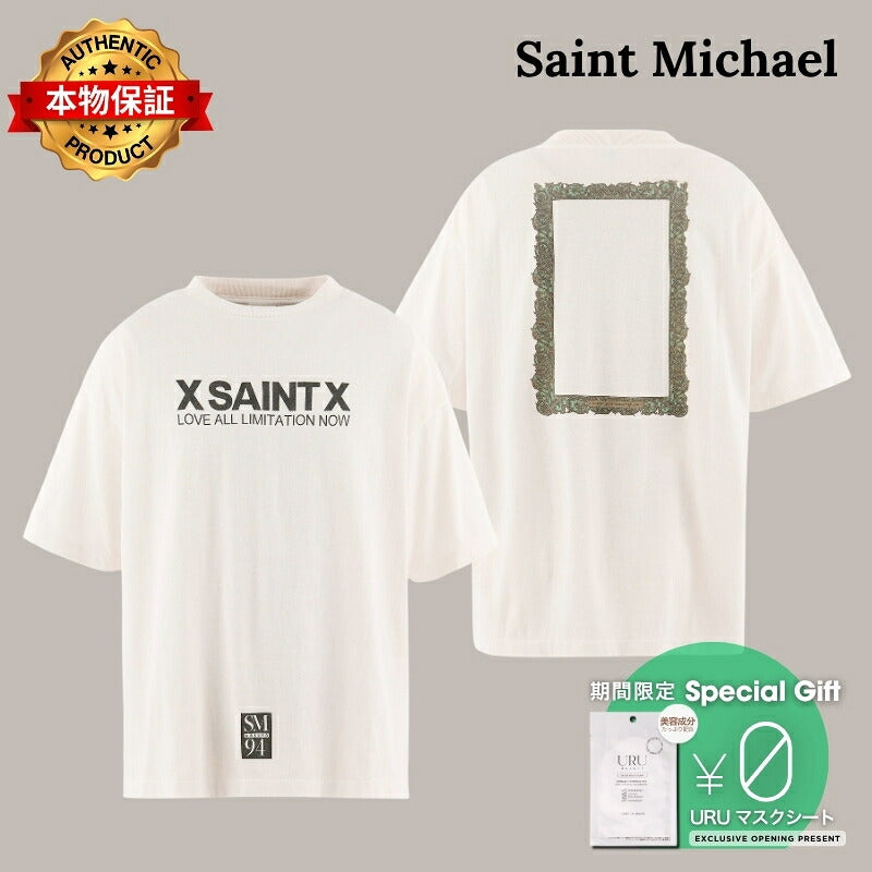 Saint Michael セントマイケル  【本物保証】Tシャツ、ストリートスタイル、メンズ SS T-SHIRT/X SAINT X